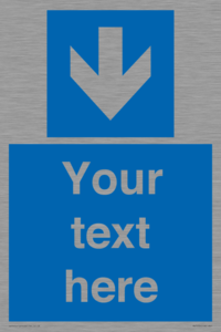 Custom Mandatory directional sign, blue arrow down